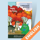 Carte d'anniversaire Völky DINOSAURE - en anglais