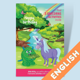 Carte d'anniversaire Völky LICORNE - en anglais